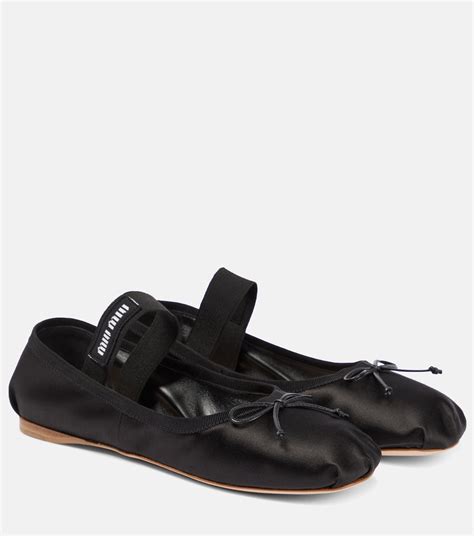 miu miu satin ballerina flats|ballet flats price tag.